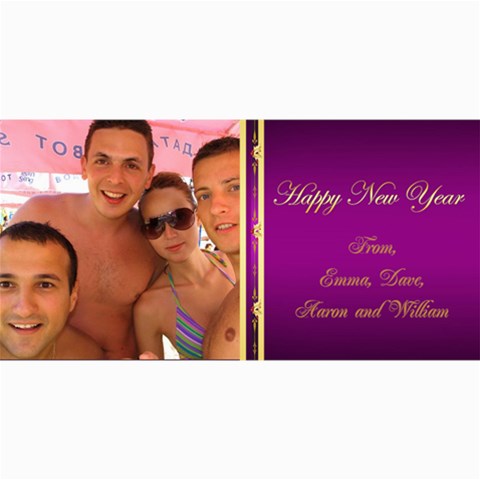 Happy New Year 4x8 Photo Card (purple) By Deborah 8 x4  Photo Card - 3