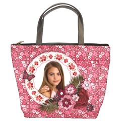 Pink Floral- Bucket Bag