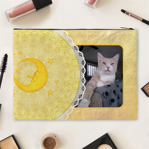 Yellow Moon Xl Cosmetic Bag By Lil Back