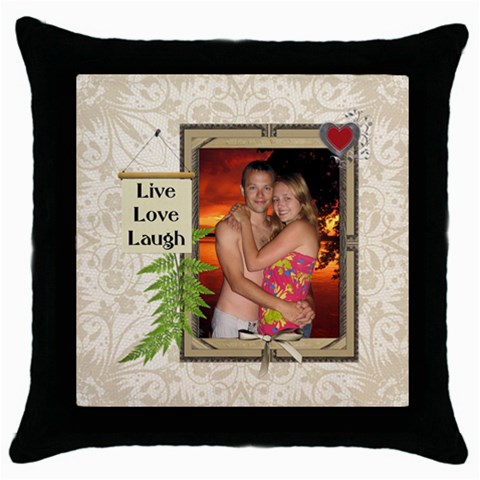 Live Love Laugh Throw Pillow Case By Lil Front
