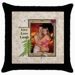 Live Love Laugh Throw Pillow Case - Throw Pillow Case (Black)