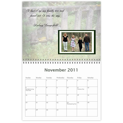 Family Calendar By Patricia W Nov 2011