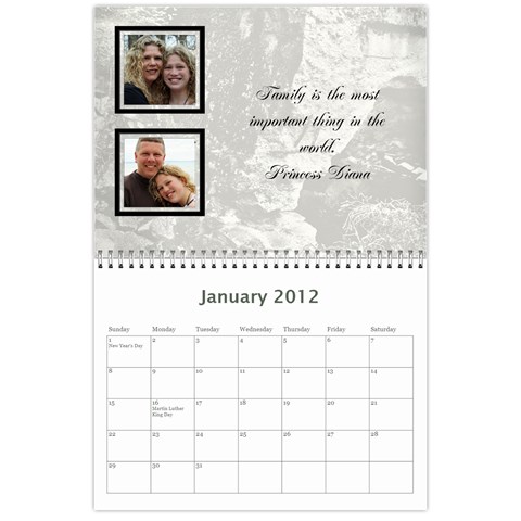 Family Calendar By Patricia W Jan 2012