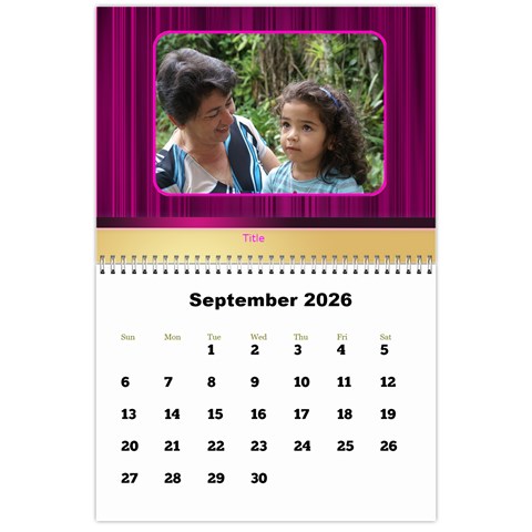 Highlights 2026 Calendar Large Numbers By Deborah Sep 2026