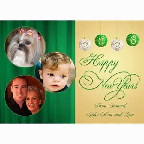 Happy New Year 2026 Photo Card 7x5 1 By Deborah 7 x5  Photo Card - 7