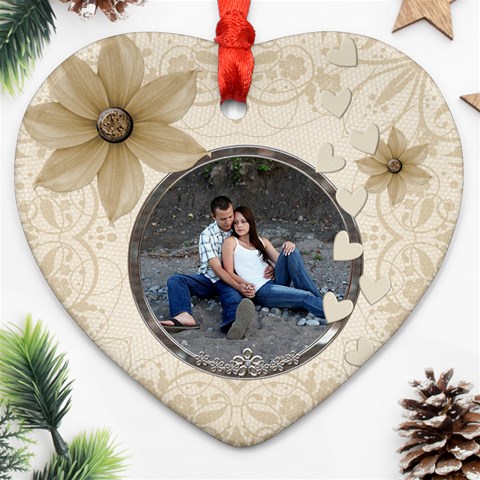 Pretty Love Heart Ornament By Lil Front
