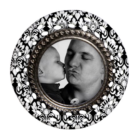 Damask Filagree Ornament Front