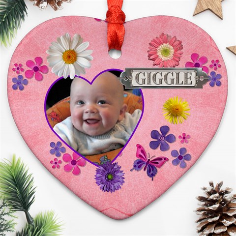 Giggle Heart Ornament By Lil Front