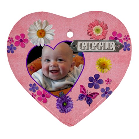 Giggle Heart Ornament By Lil Front