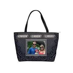 Live Love Laugh Charcoal Shoulder Handbag - Classic Shoulder Handbag