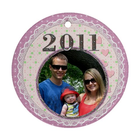 Pretty 2011 Round Ornament By Lil Front