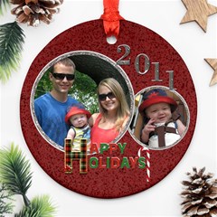 Happy Holidays 2024 Round Ornament - Ornament (Round)