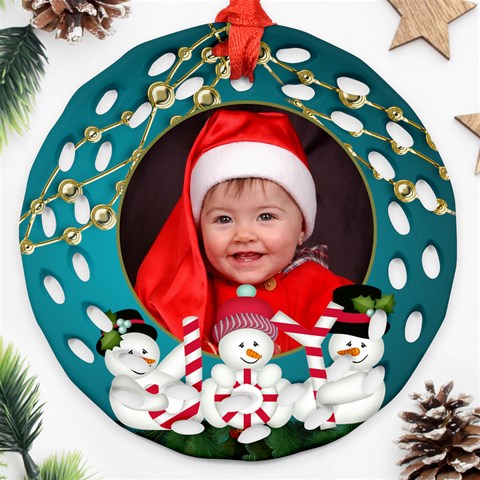 Christmas Filigree Ornament 3 By Deborah Front