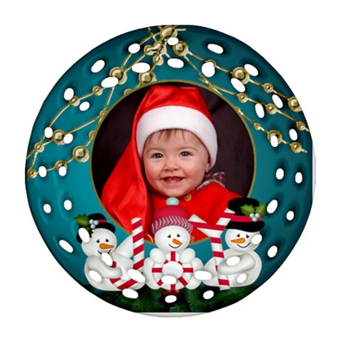 Christmas Filigree Ornament 3 By Deborah Front