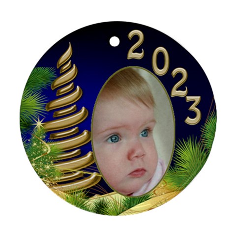 Christmas Round Ornament 1 By Deborah Front