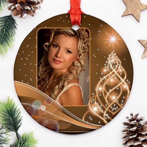 Christmas Round Ornament 3 By Deborah Front