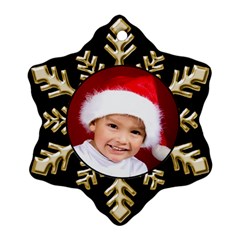 Black and Gold Snowflake Ornament - Ornament (Snowflake)