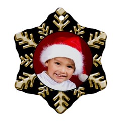 Black and Gold Snowflake Ornament - Ornament (Snowflake)