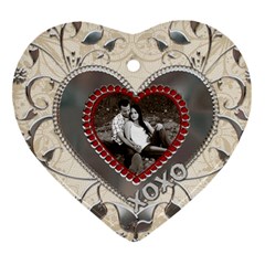 Kisses and Hugs Heart Ornament - Ornament (Heart)