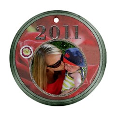 Red Rose 2011 Round Ornament - Ornament (Round)