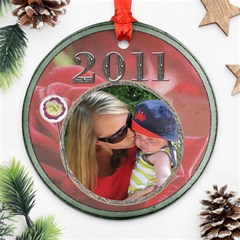 Red Rose 2024 Round Ornament - Ornament (Round)