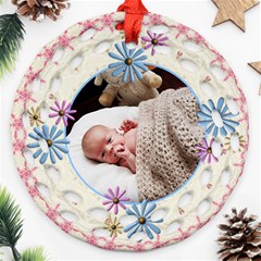Pretty Pastel Floral Filigree Ornament - Ornament (Round Filigree) Pretty Pastel Floral Filigree Ornament - Ornament (Round Filigree)