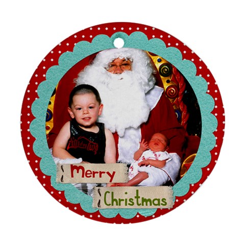Merry Christmas Ornament By Sarah Evans Front