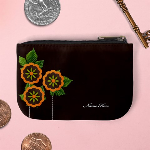 Mini Coin Purse: 3 Flowers By Jennyl Back