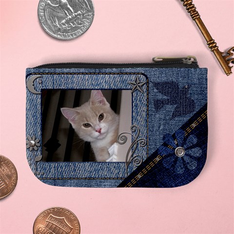 Denim Design Mini Coin Purse By Lil Back