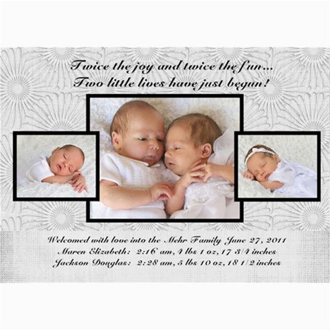 Twins 2 By Stacie Mehr 7 x5  Photo Card - 3