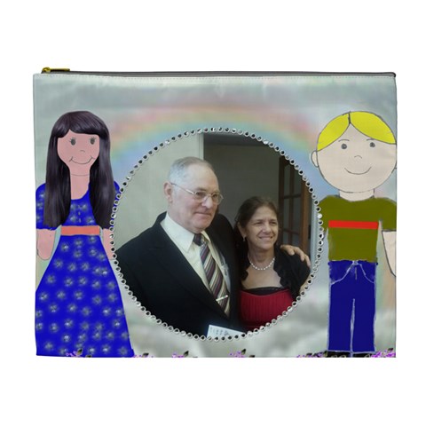 Cute Couple Cosmetic Bag Lg By Kim Blair Front