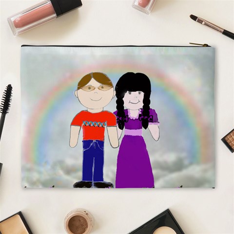 Cute Couple Cosmetic Bag Lg By Kim Blair Back