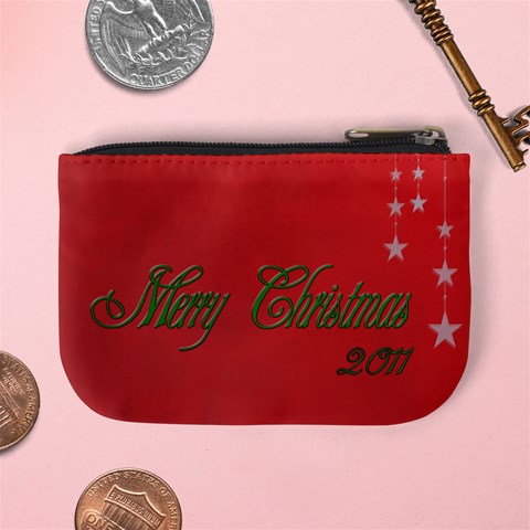 Merry Christmas Change Purse By Patricia W Back