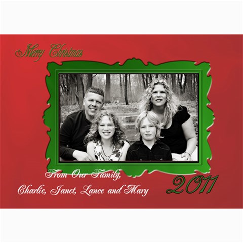Red And Green Card By Patricia W 7 x5  Photo Card - 2