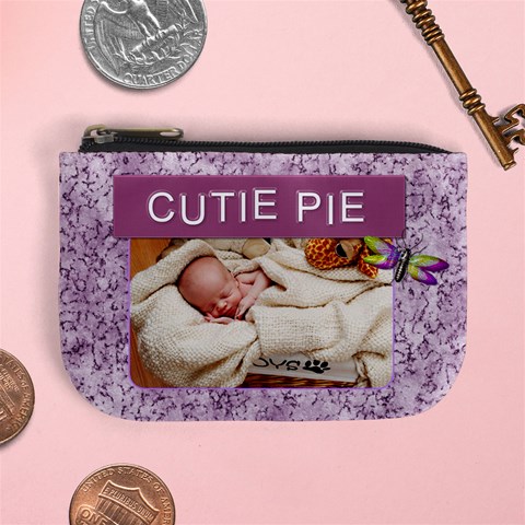 Cutie Pie Purple Mini Coin Purse By Lil Front
