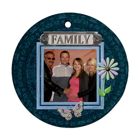 Family Round Ornament By Lil Front