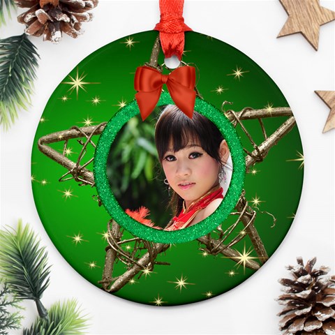 My Star Round Ornament By Deborah Front