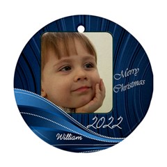 Blue Round gift tag or Ornament - Ornament (Round)