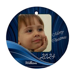 Blue Round gift tag or Ornament - Ornament (Round) Blue Round gift tag or Ornament - Ornament (Round)