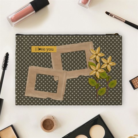 Cosmetic Bag (l): I Love You By Jennyl Back