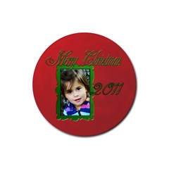 merry Christmas 2011 - Rubber Round Coaster (4 pack)