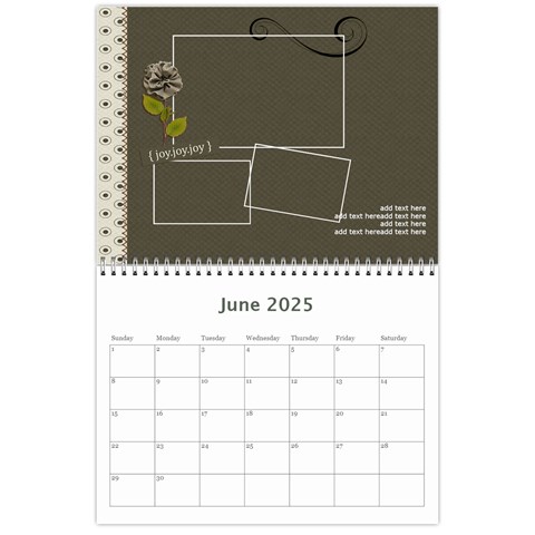 Calendar Any Year: Simple Joys By Jennyl Jun 2025