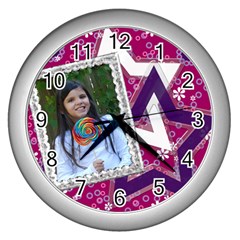 Wall Clock Silver - Girl - Wall Clock (Silver)