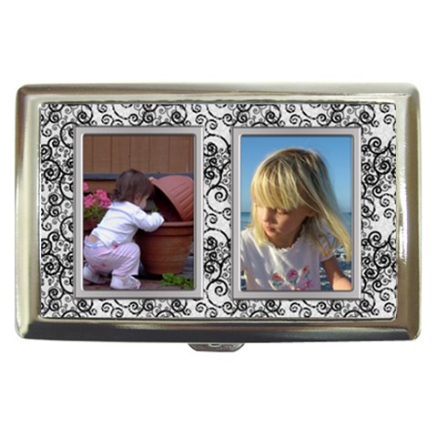 Silver And Black Credit Card Case By Deborah Front