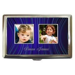 Named Credit Card Case In Blue And Silver