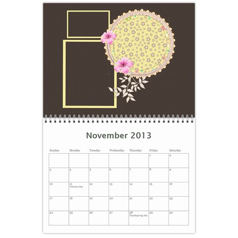 2013 Calendar Nov 2013