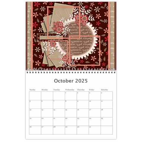 2025 Calendar Oct 2025