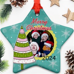 2024 Star Ornament 2-sided 1 - Star Ornament (Two Sides)