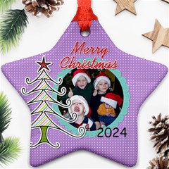 2024 Star Ornament 2-sided 2 - Star Ornament (Two Sides)