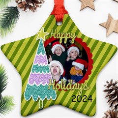 2024 Star Ornament 2-sided 3 - Star Ornament (Two Sides)